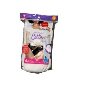 NEW WITH TAGS Hanes Cotton Hi-Cut Panties 6‎ Pack Womens 7/L Ultimate Breathable